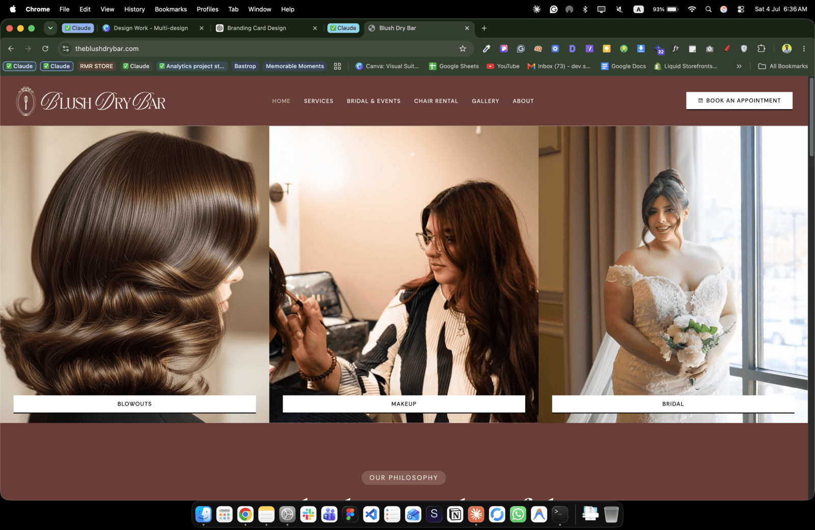 Blush Dry Bar — Beauty Salon Website in the USA — 1