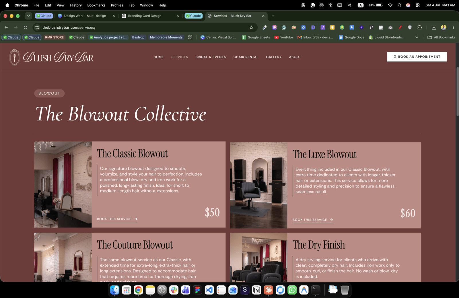 Blush Dry Bar — Beauty Salon Website in the USA — 5