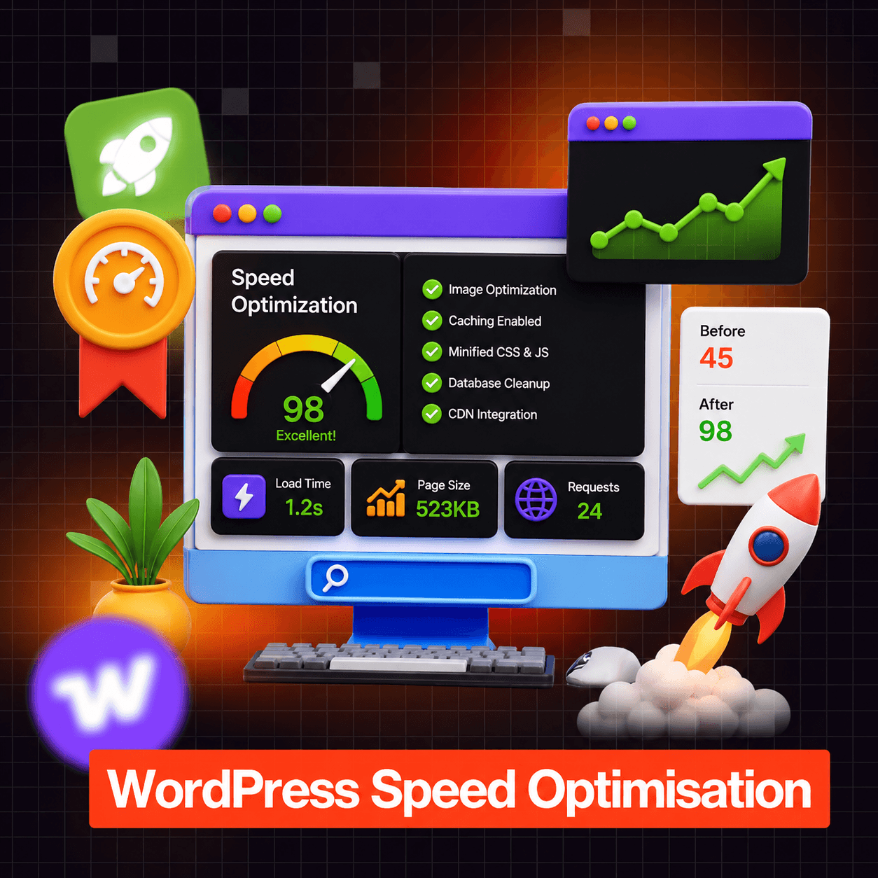 WordPress speed optimization service by Salman Ahmed — from slow to 90+ PageSpeed