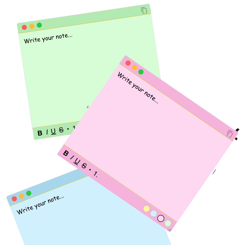 Sticky notes pinned on a webpage