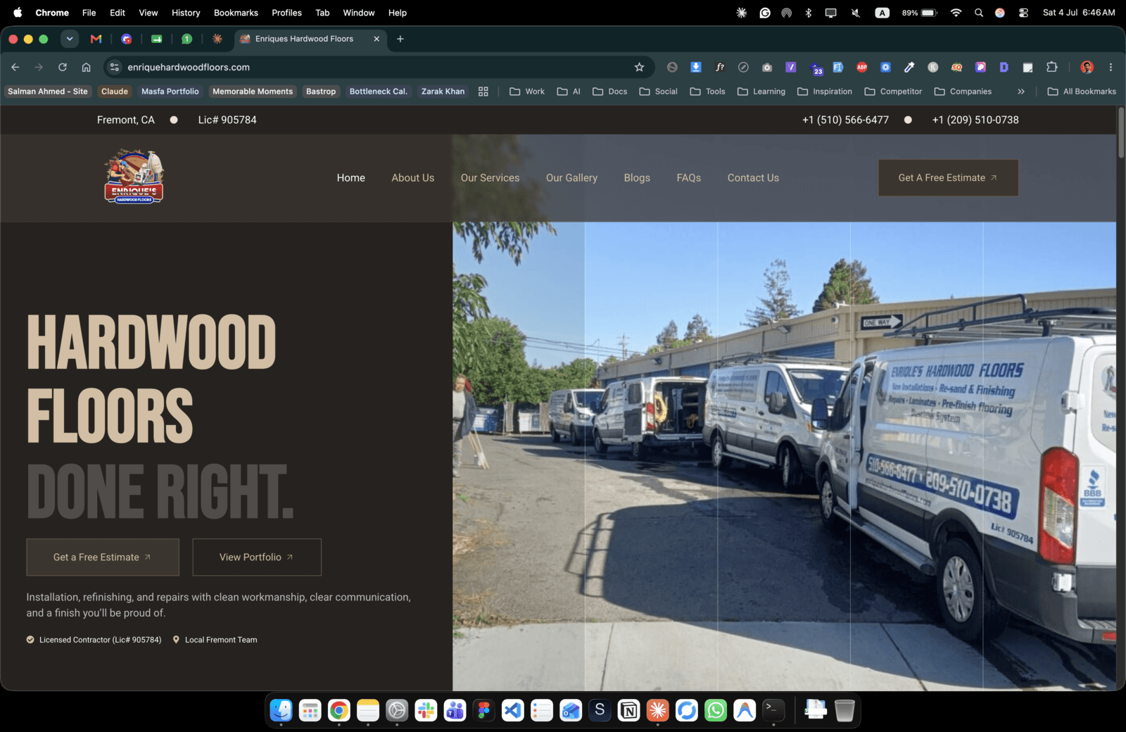 Enrique's Hardwood Floors — Contractor Website Redesign (USA) — 1
