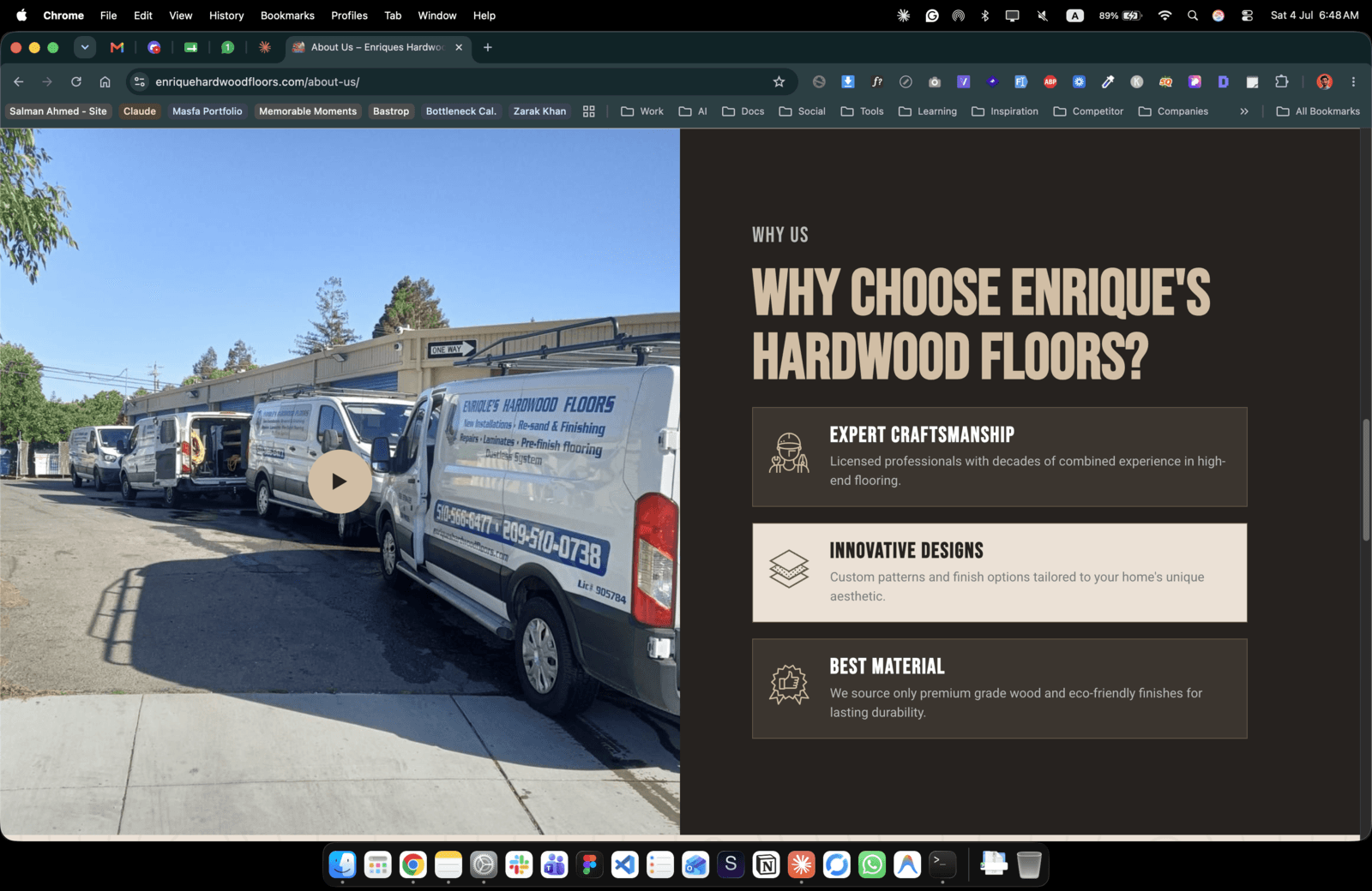 Enrique's Hardwood Floors — Contractor Website Redesign (USA) — 3