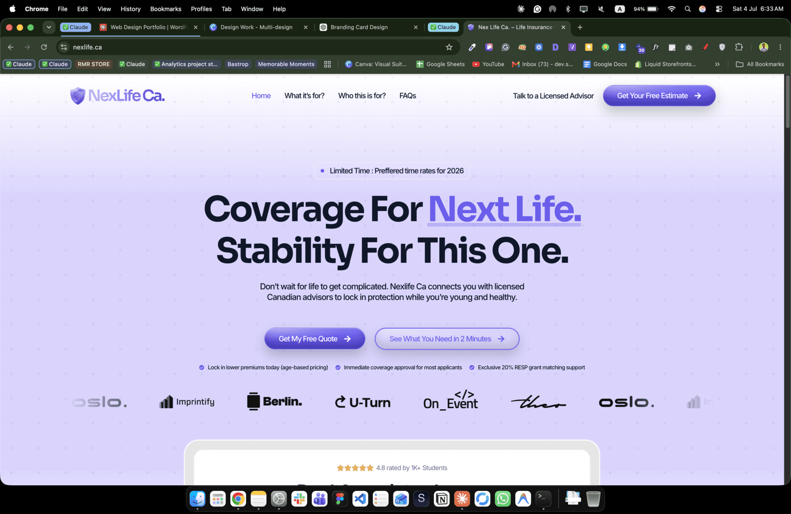 NexLife Ca. — Life Insurance Brand for Young Canadians — 1