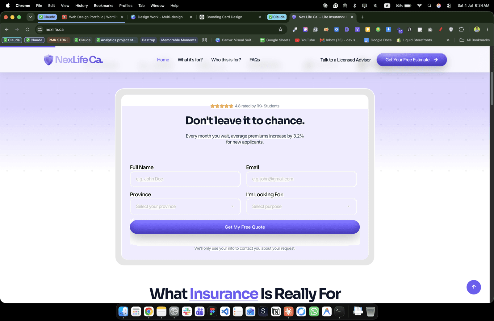 NexLife Ca. — Life Insurance Brand for Young Canadians — 2