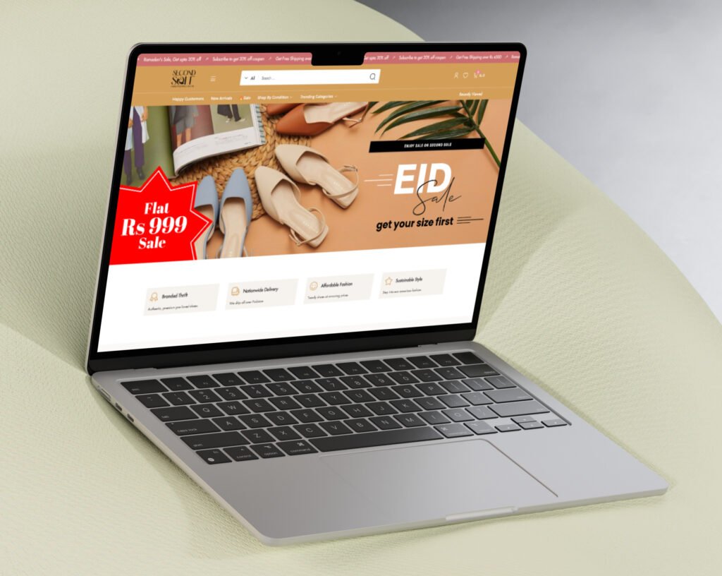 Second Sole Home Page Mockup – Women’s Shoe Store