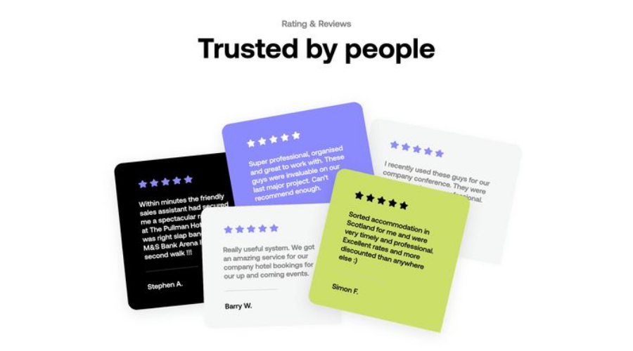 customer review slider for small business website
